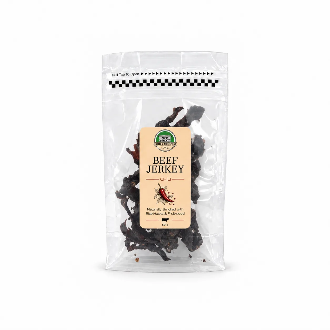 Beef jerky with chili flavor