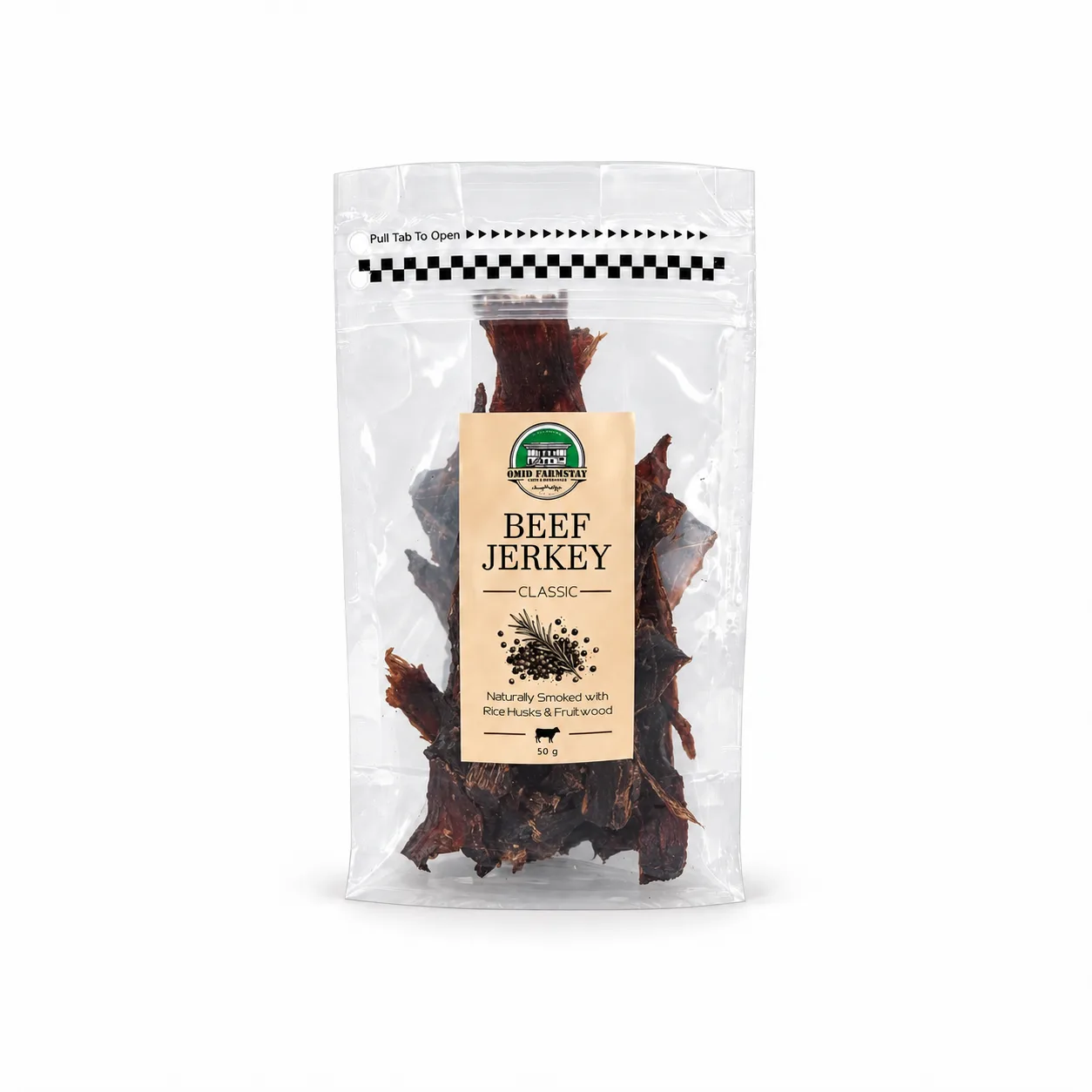 Beef jerky with classic flavor