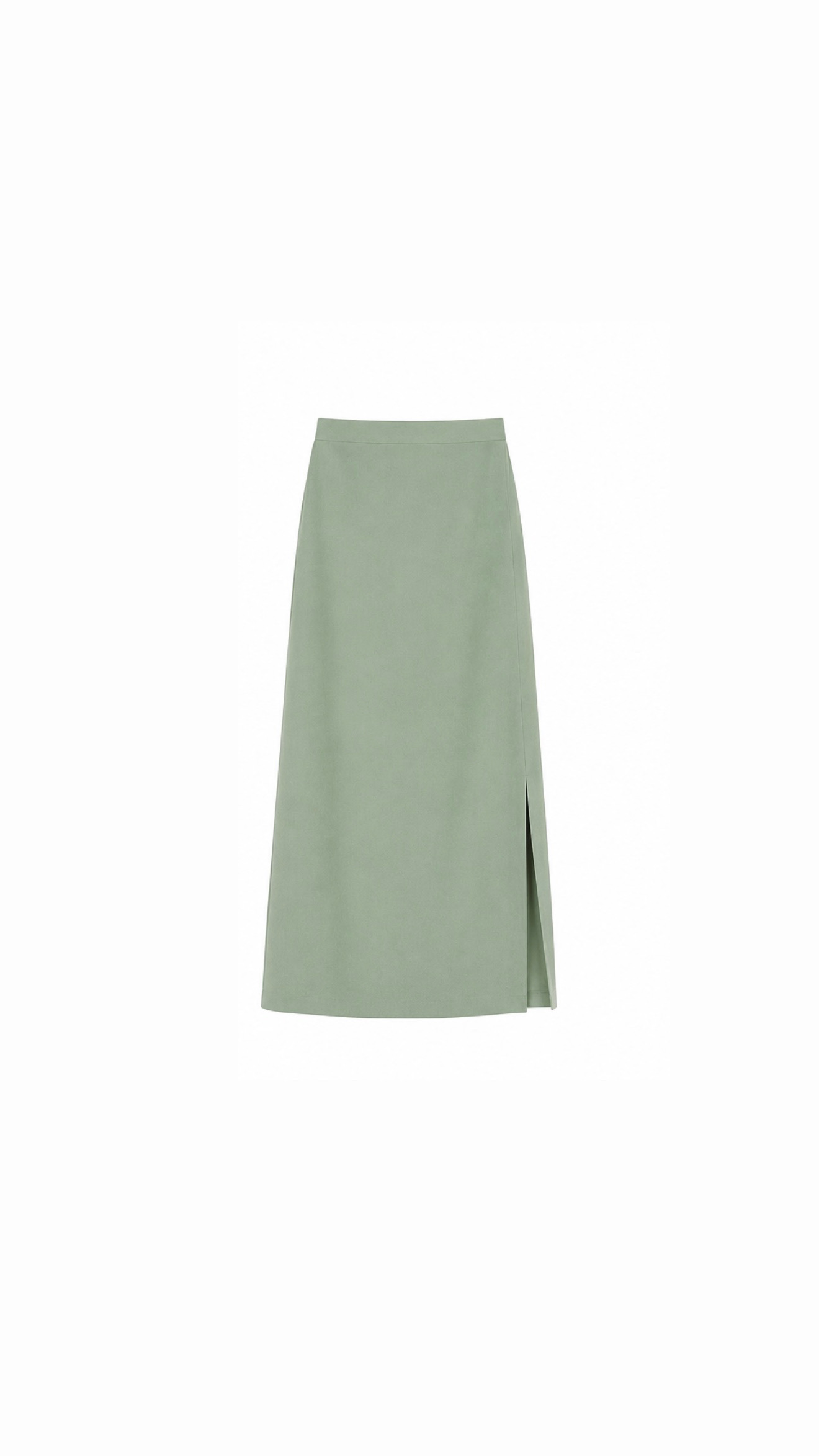 pistachio‑colored long hem