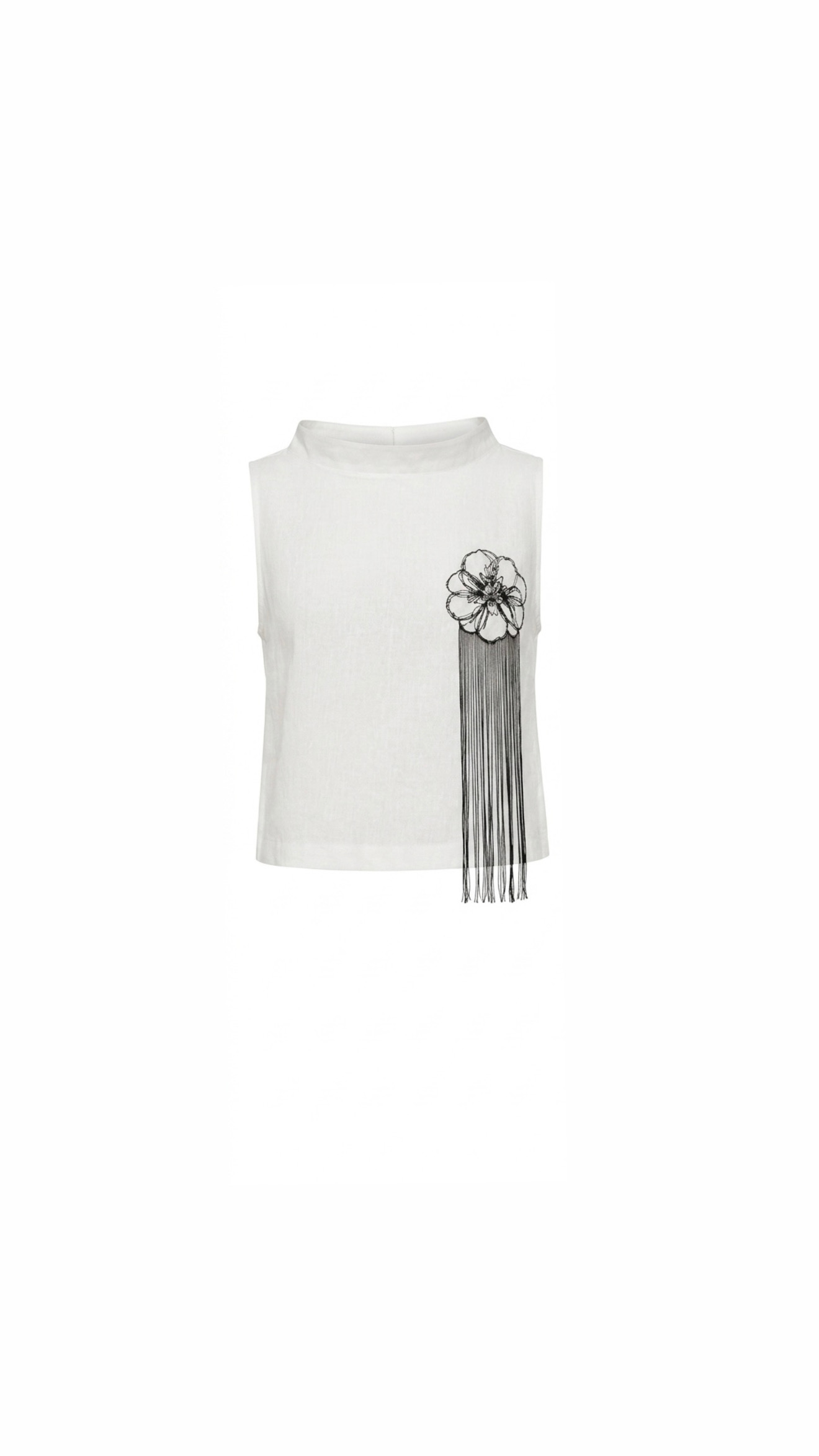 Embroidered linen top