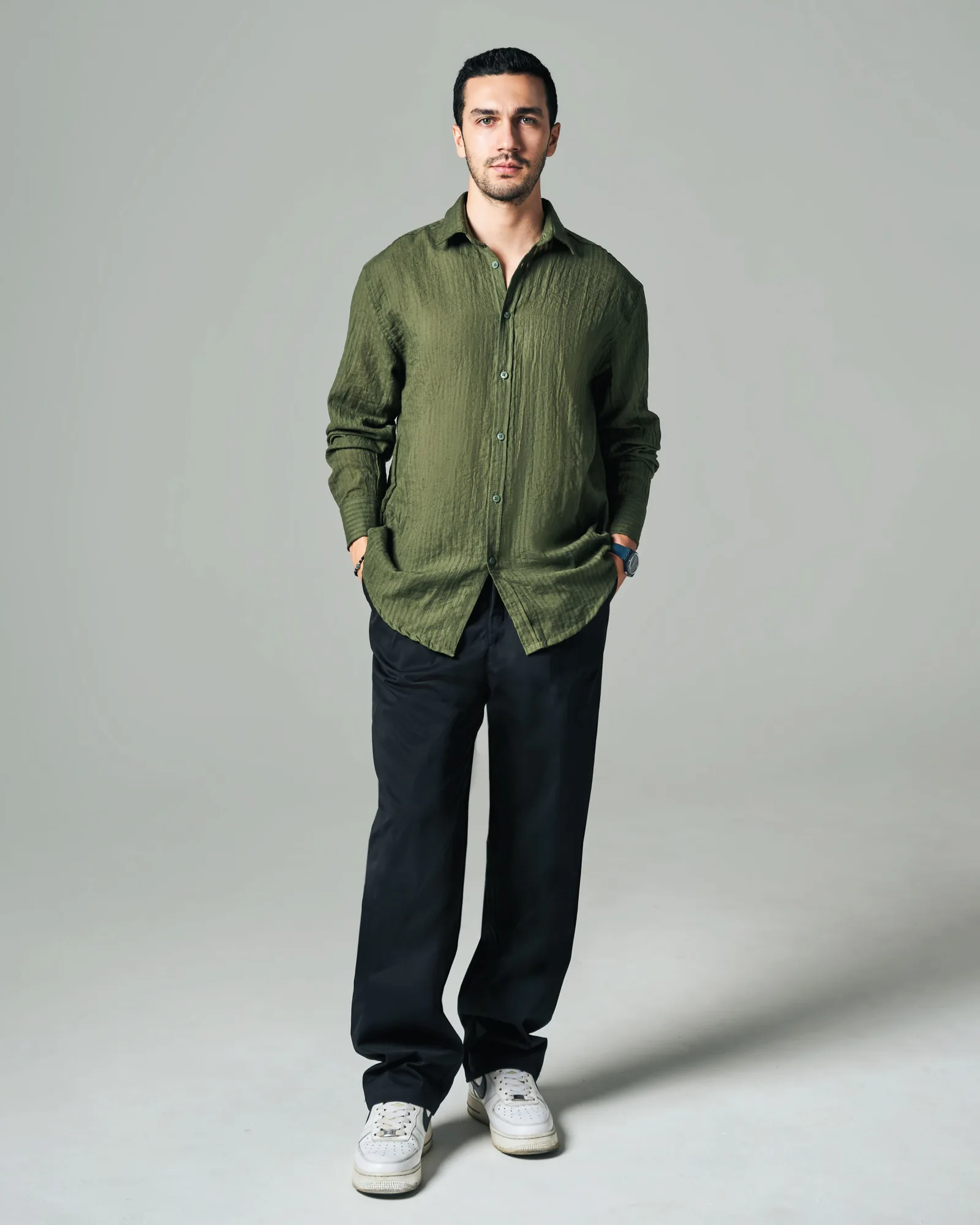 Robert long-sleeve green shirt thumbnail 1