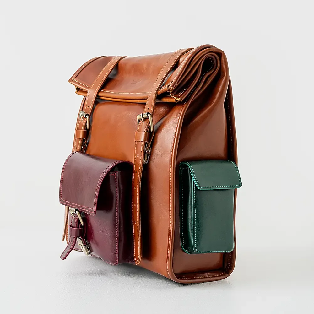 Natural leather backpack, Honia model thumbnail 4
