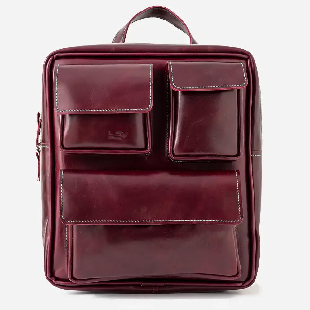 Natural leather backpack Raman model thumbnail 1
