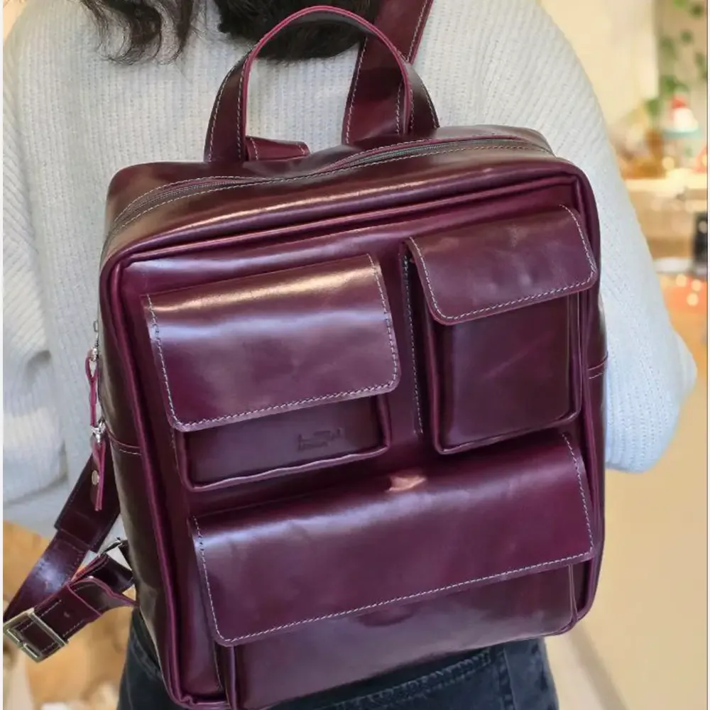 Natural leather backpack Raman model thumbnail 4