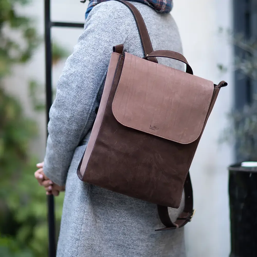 Natural leather backpack, Mahan model thumbnail 1