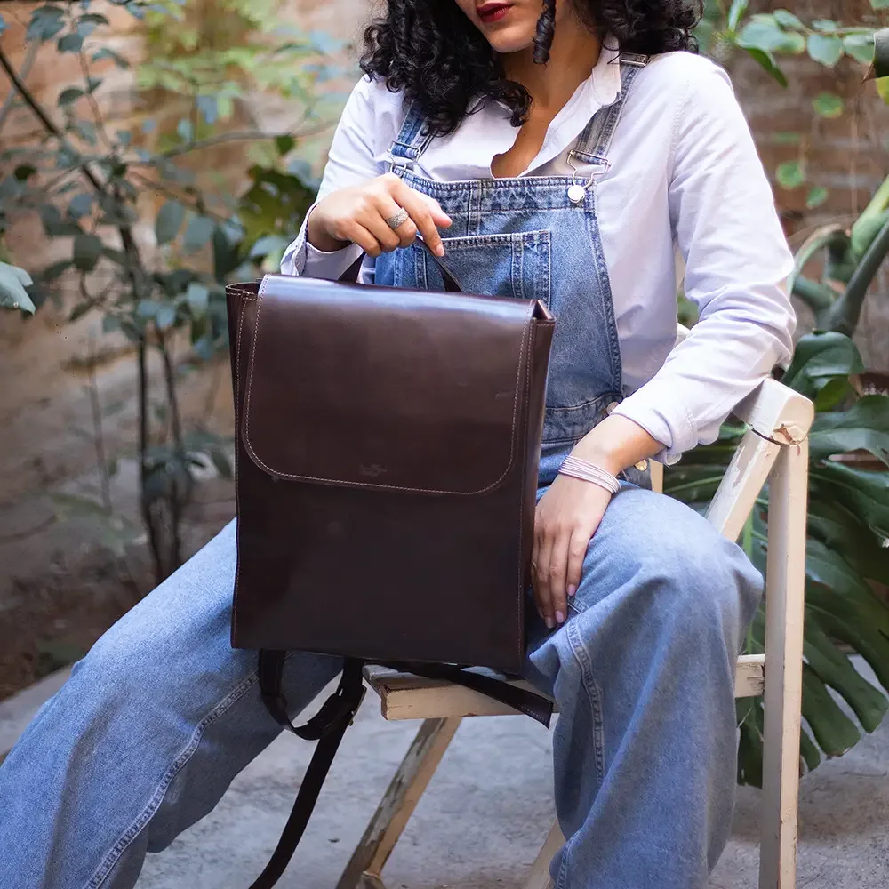 Natural leather backpack, Mahan model thumbnail 5