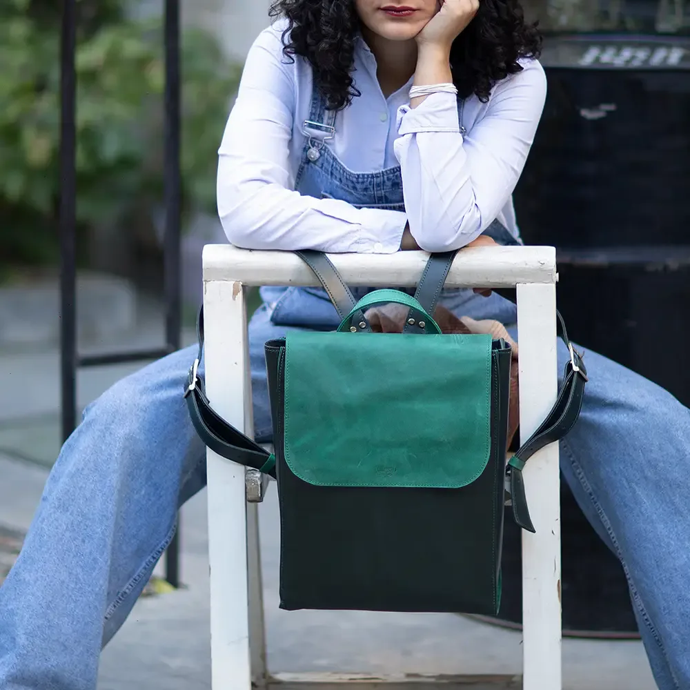 Natural leather backpack, Mahan model thumbnail 6
