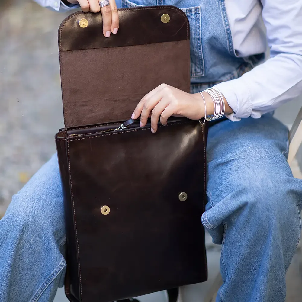 Natural leather backpack, Mahan model thumbnail 8