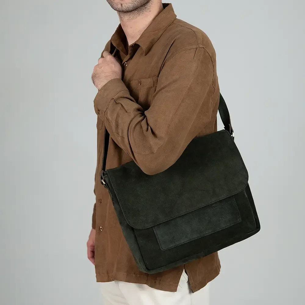 Natural leather shoulder bag, unique model thumbnail 3