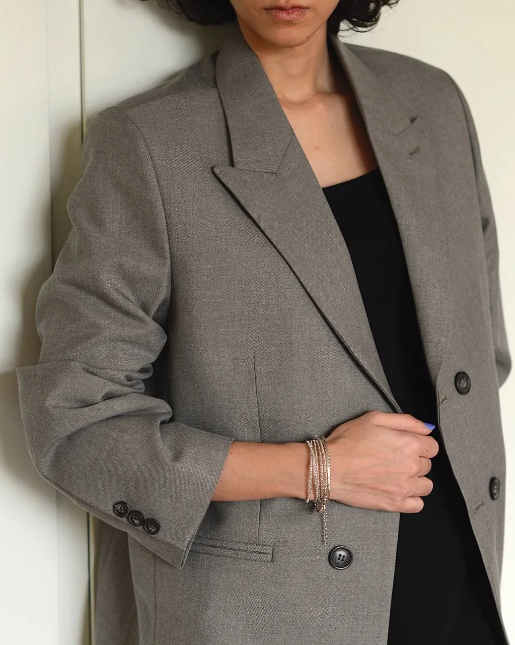 Khaki blazer jacket thumbnail 2