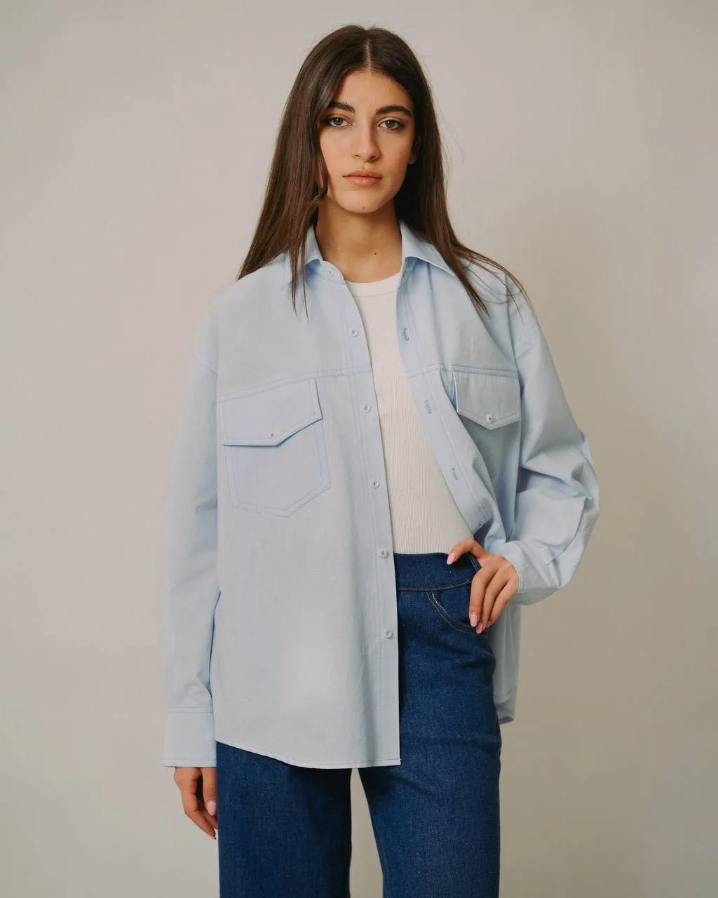 Basic blue shirt thumbnail 2