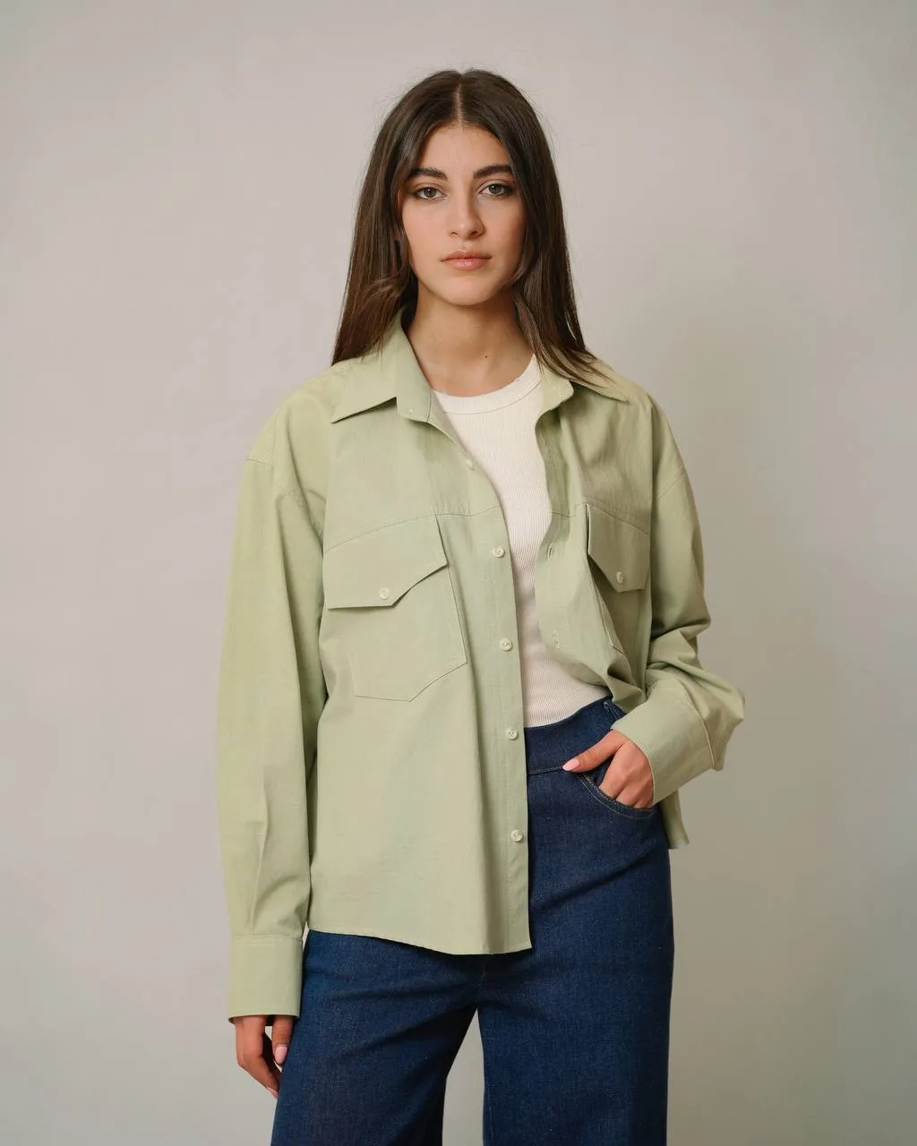 Basic lime‑green shirt thumbnail 3