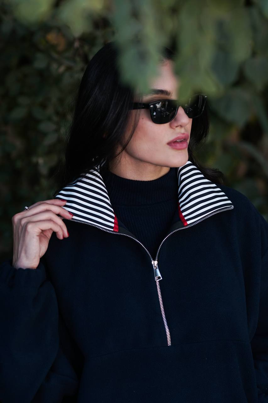 Half-zip fleece sweatshirt