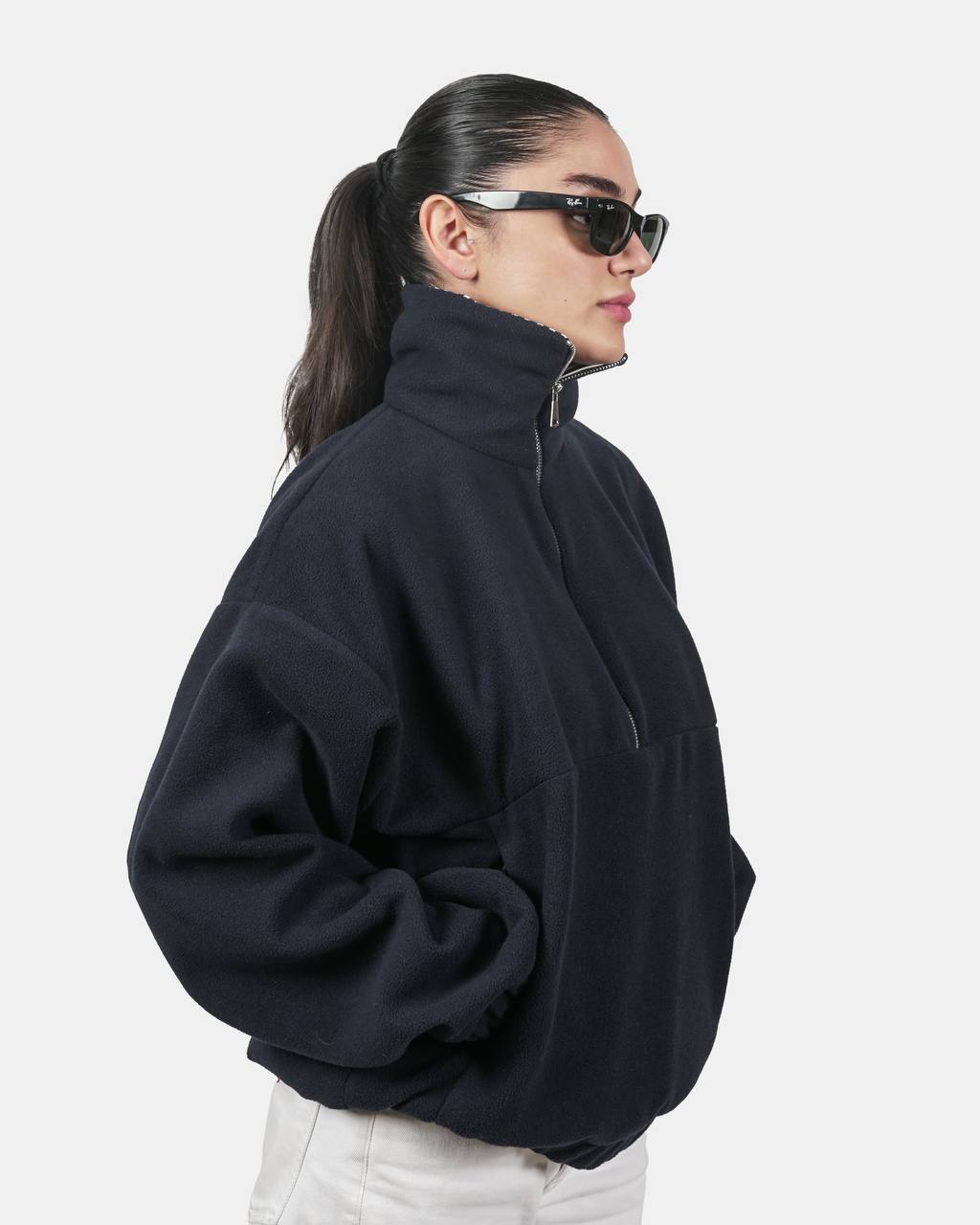 Half-zip fleece sweatshirt